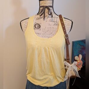Y2k Butter Yellow Coastal American Eagle Tank Top
